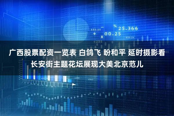广西股票配资一览表 白鸽飞 盼和平 延时摄影看长安街主题花坛展现大美北京范儿